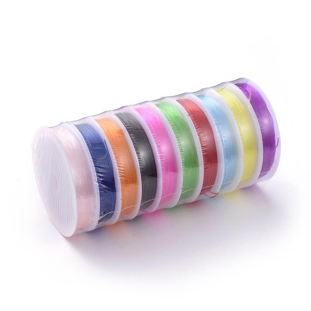 Uniq Perler Tråd etc Pakke med farvet elastik (10 ruller)