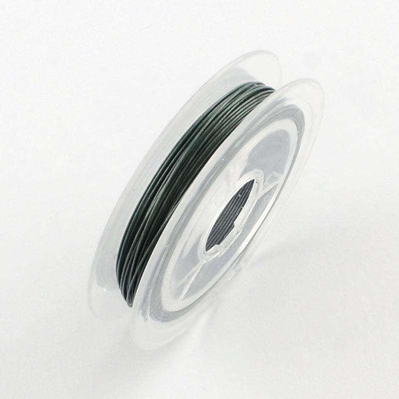 Uniq Perler Tråd etc Stål wire str. 0,38 mm, grøn