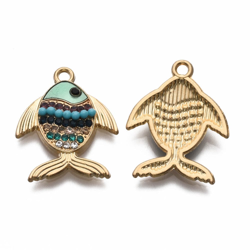 Beautiful Pendant, Fish With Stones And Enamel – Uniq Perler