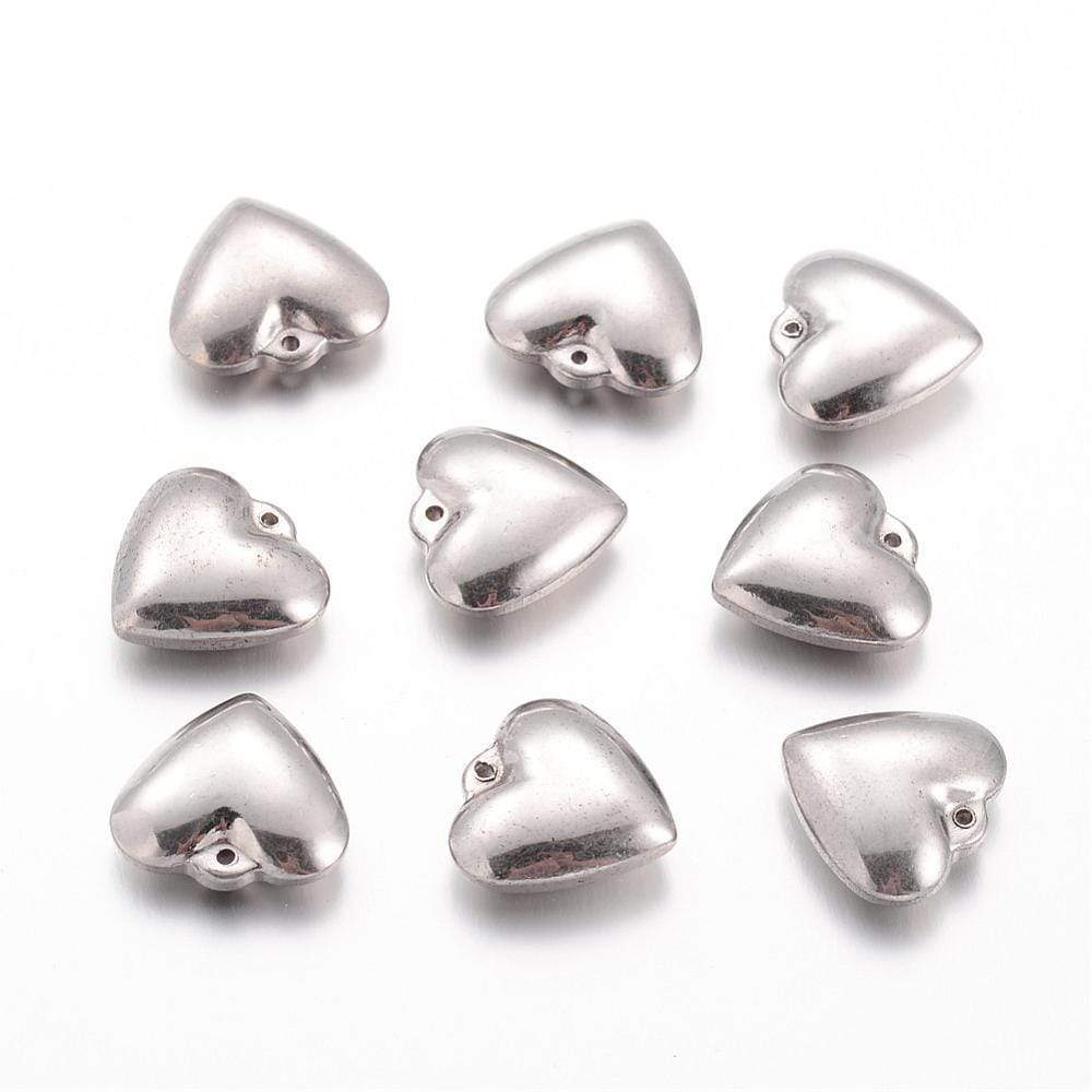 Uniq Perler vedhæng Stål hjerter 15 mm