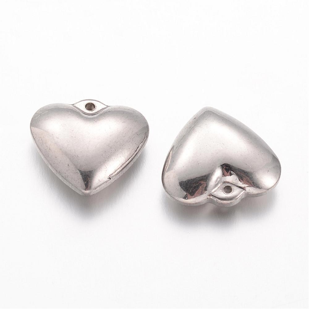 Uniq Perler vedhæng Stål hjerter 15 mm