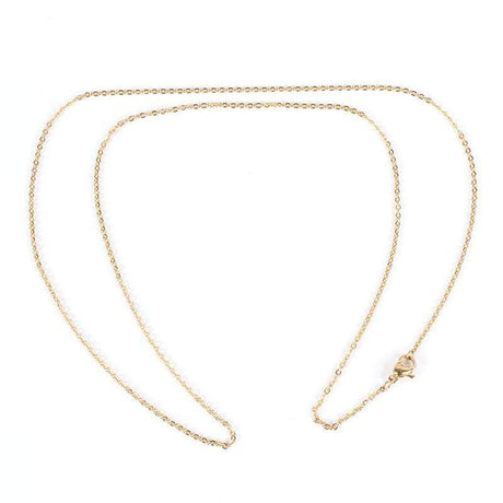 Vandfast Anker Halskæde - Forgyldt Stål (60cm) - Uniq Perler - 0000004701