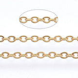 Vandfast Ankerkæde – Flad Oval, Forgyldt Stål (3x2x0,5mm) - Uniq Perler - 418883