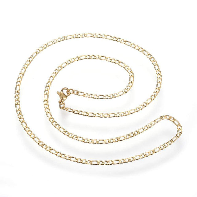 Vandfast Figaro Halskæde – Forgyldt Stål (45cm) - Uniq Perler - 0000003862