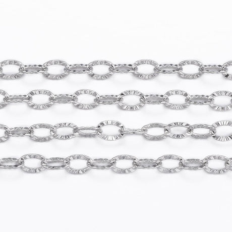 Vandfast Kæde Starlink Mønster, Stål, (3,5x2,5x0,4mm) - Uniq Perler - 734848