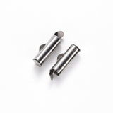 Vandfast Slide Ends Til Vævede Perlearmbånd – Stål (6x13x4mm) 10 stk. - Uniq Perler - 3696