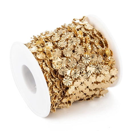 Vandfast Snowflake Kæde, Forgyldt Stål, (4x0,7mm) - Uniq Perler - 114046