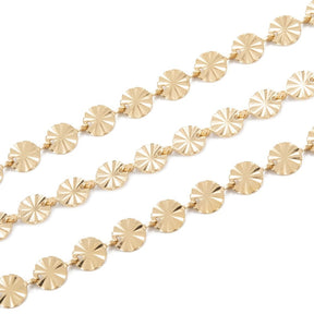 Water-resistant Snowflake Chain, Gold-plated Steel, (4x0.7mm) - Uniq Perler - 114046
