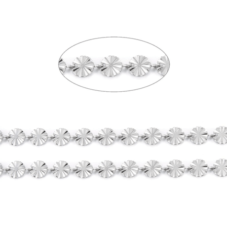 Vandfast Snowflake Kæde, Stål, (8x6x0,5mm) - Uniq Perler - 120567