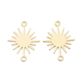 Vandfast Sol Mellemled/Links, Forgyldt Stål, (19x14,5mm, 2 stk.) - Uniq Perler - 150554