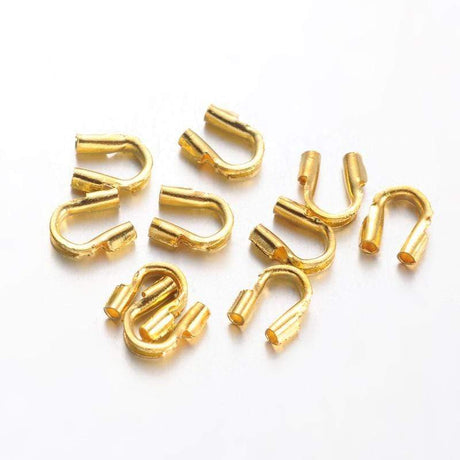 Vandfast Wirebeskyttere - Forgyldt Stål (7x5x1,5mm) 50 stk - Uniq Perler - 116206