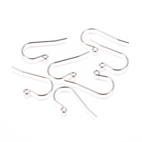 Water-resistant Simple Steel Ear Hooks, (10 Pairs) - Uniq Perler - 0000014087