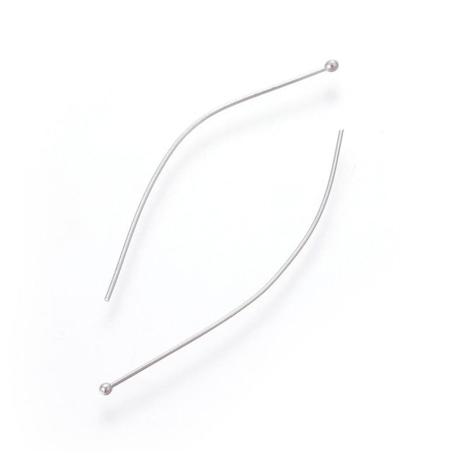 Vandfaste Perlestave Med Rundt Hoved – Stål (35x0,4mm), 250 Stk - Uniq Perler - 157272