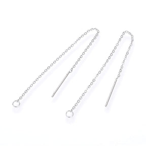 Water-resistant Steel Ear Threads – Steel-colored (94mm) - Uniq Perler - 250297