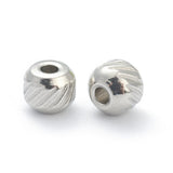 Vandfaste Stål Perler Med Mønster, 4x3,5mm, (10 Stk) - Uniq Perler - 0000007111