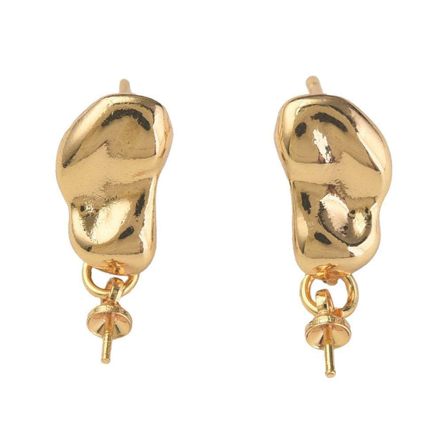 Wavy Ørestikkere Til Top/Anboret Perle, Forgyldt - Uniq Perler - 2945364456779022700685, 24685312