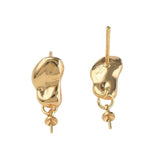 Wavy Ørestikkere Til Top/Anboret Perle, Forgyldt - Uniq Perler - 2945364456779022700685, 24685312