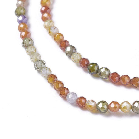 Zirkonia Perler – Farve Mix, Facetteret (3x2,5mm) - Uniq Perler - 112283838