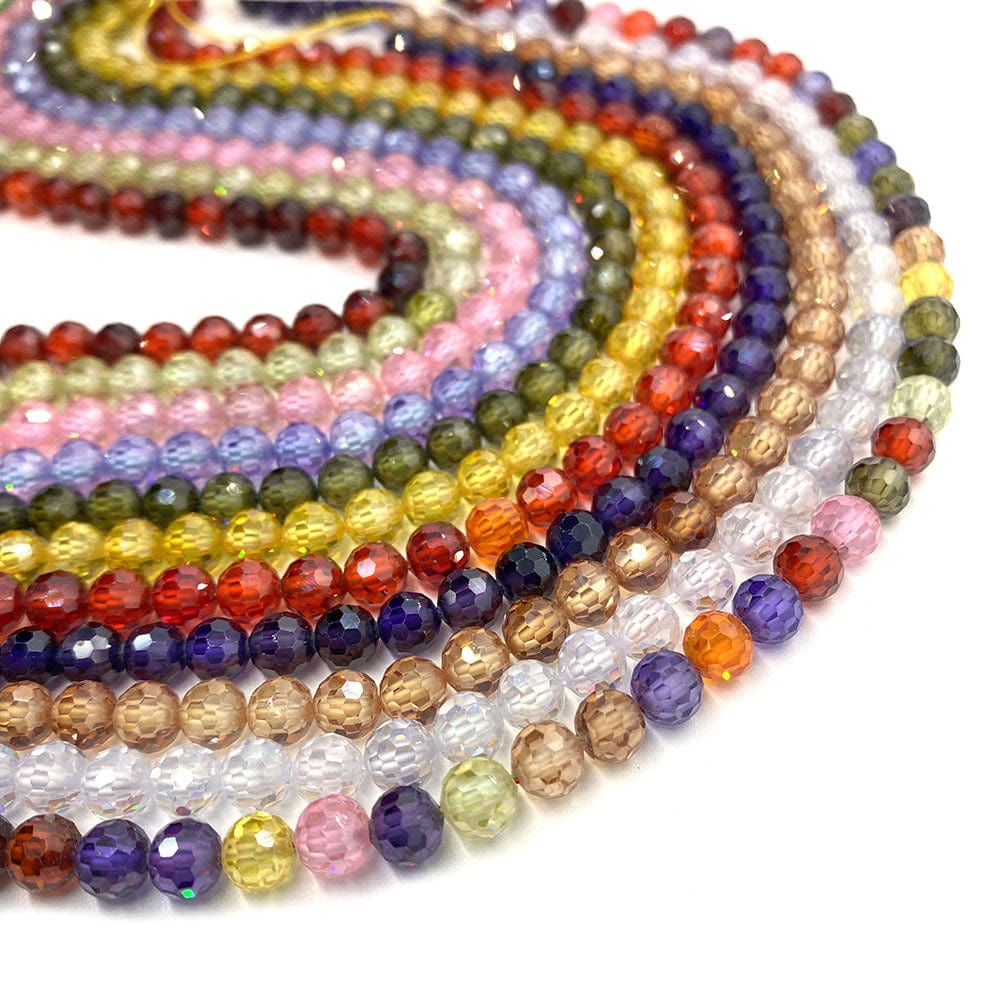 Zirkonia Perler – Rosa, Facetteret (3x2,5mm) - Uniq Perler - 9838401249