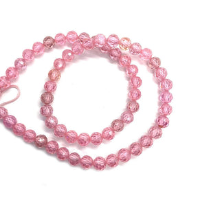 Zirconia Beads – Pink, Faceted (3x2.5mm) - Uniq Perler - 9838401249